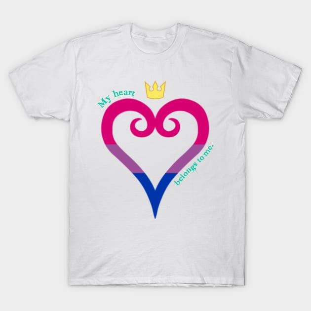 Bi Pride Heart T-Shirt by The Curio Art Shop